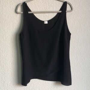 Poetry Silk Flowy Tank Top Black Crossover Front 12